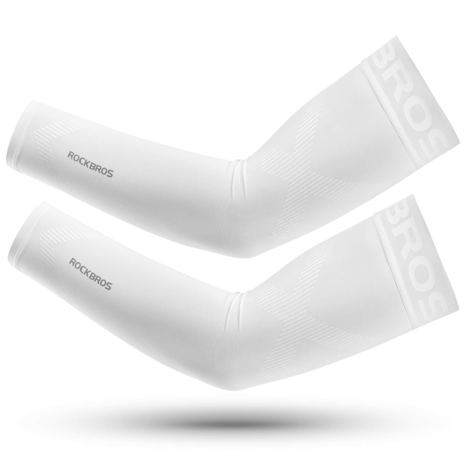 rockbros cooling ice silk arm sleeves for summer outdoor.
#color_white