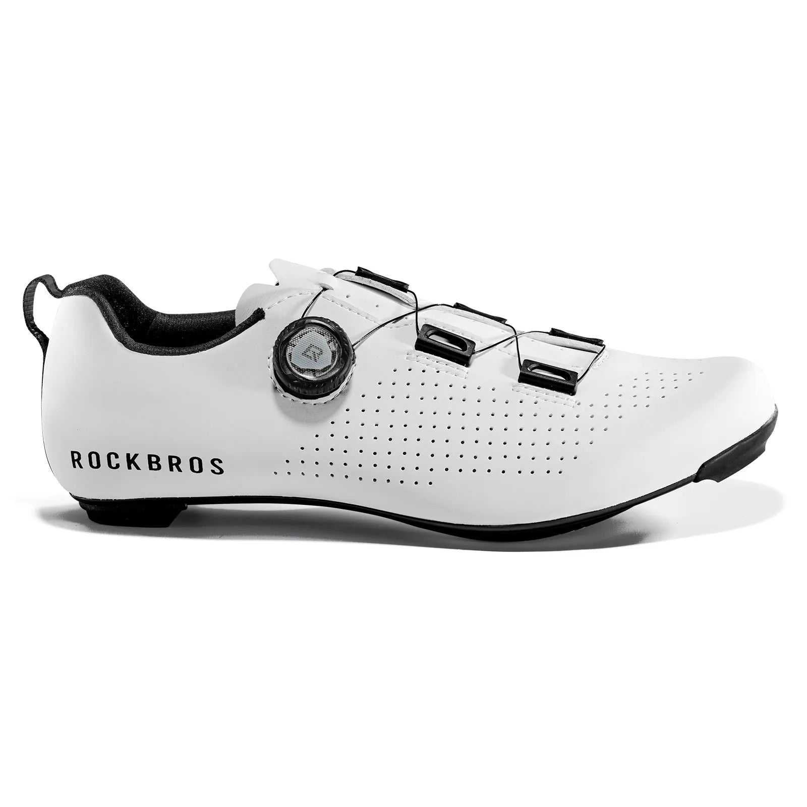 ROCKBROS CR5 Carbon Sole Cycling Shoes - Lightweight Road Bike Shoes White