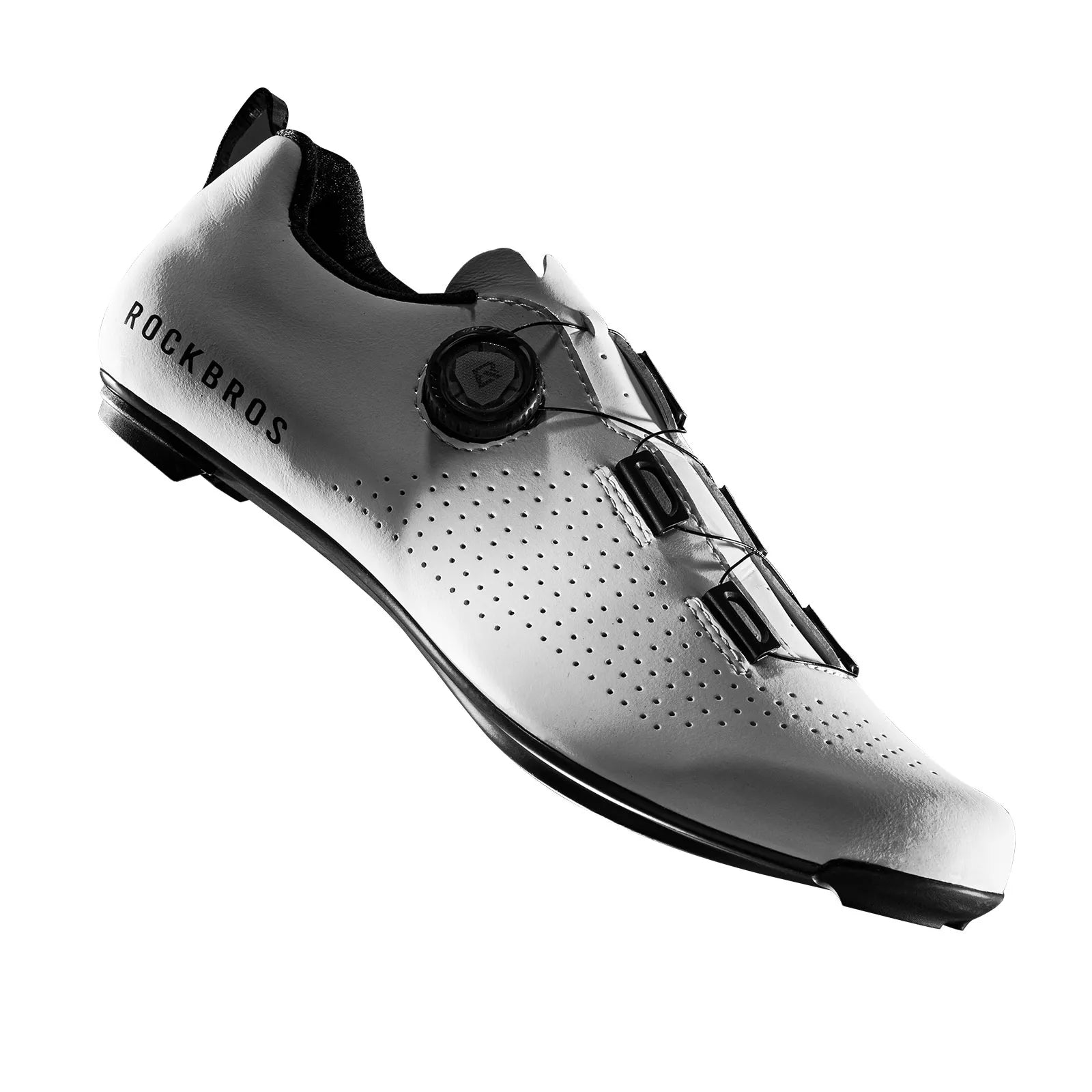 ROCKBROS CR5 Carbon Sole Cycling Shoes - Lightweight Road Bike Shoes White