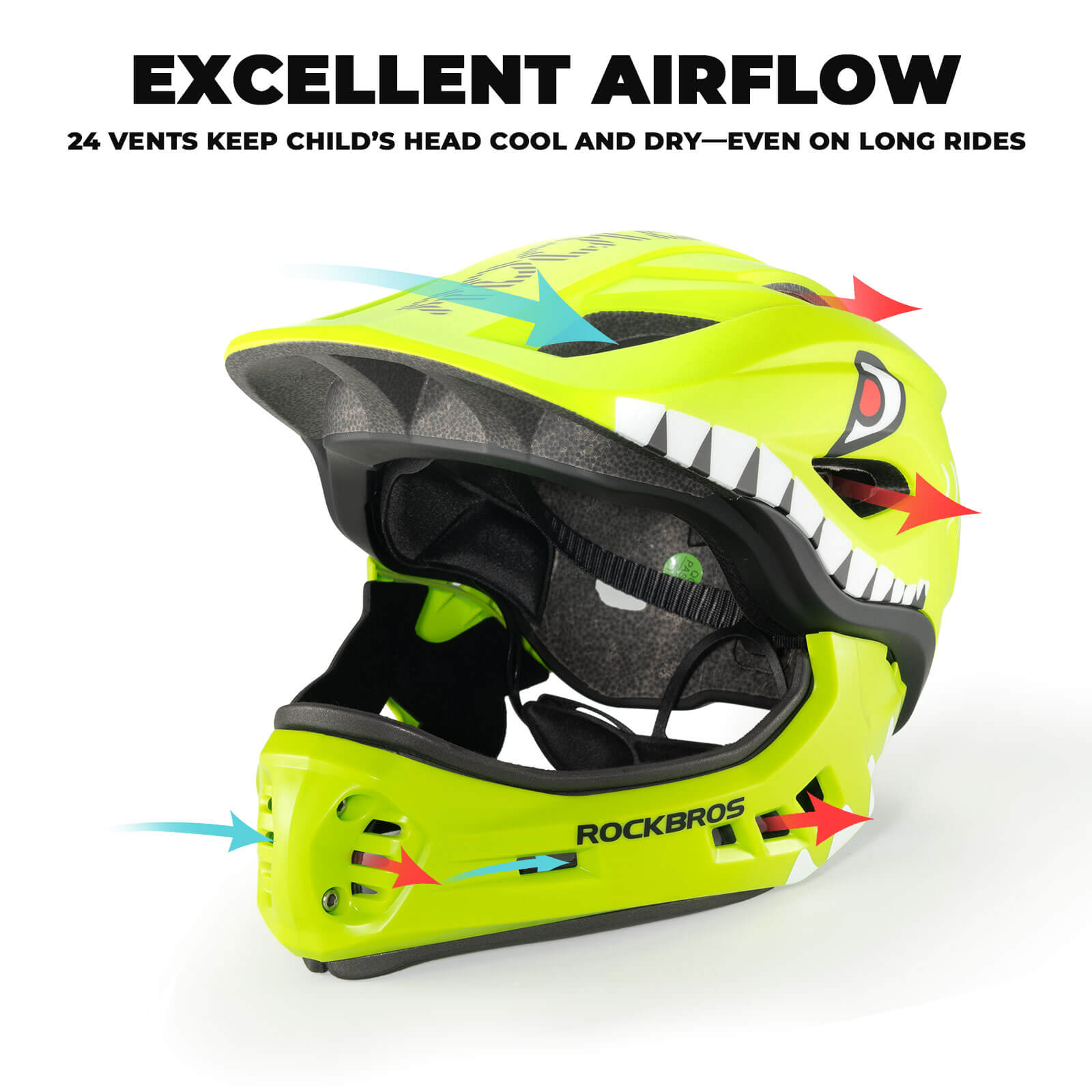 rockbros critter childrens helmet fun animal design cycling
#color_light green