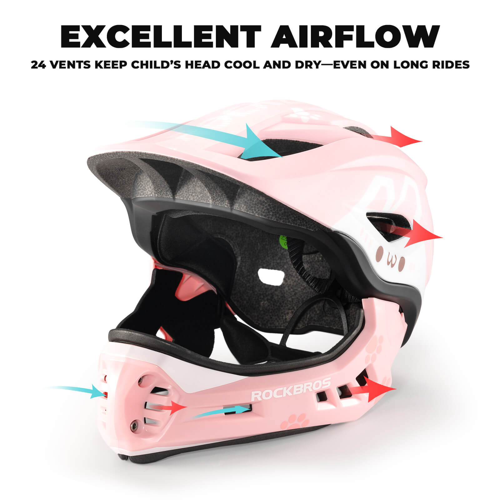rockbros critter childrens helmet fun animal design cycling
#color_pink