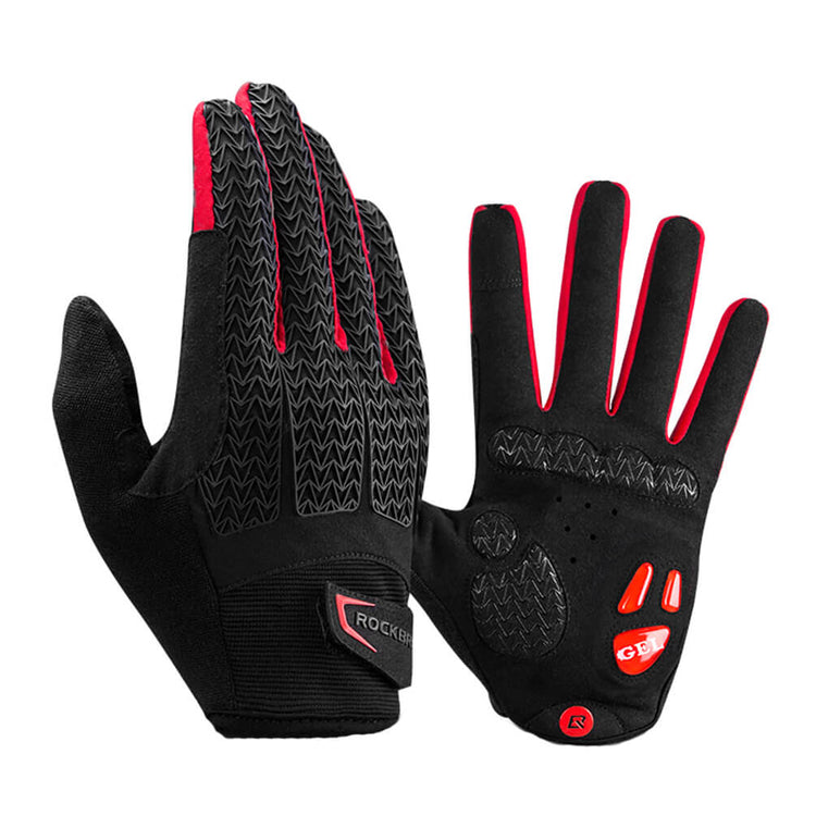 rockbros full finger cycling gloves with touch screen, anti-slip design
#color_red