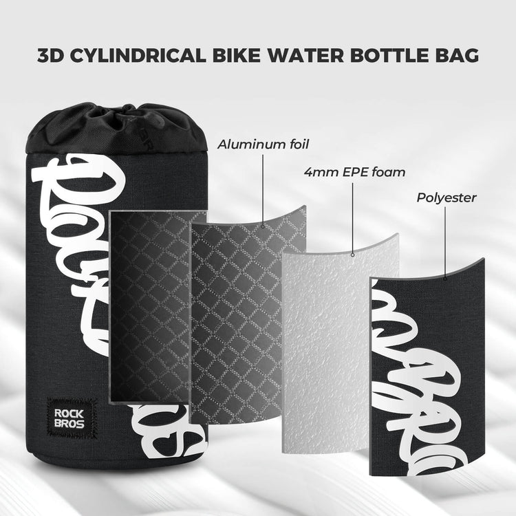 rockbros handlebar cycling bottle bag for urban and travel rides
#color_black