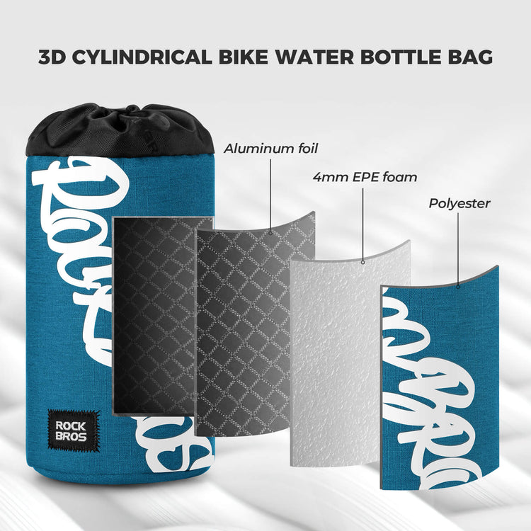 rockbros handlebar cycling bottle bag for urban and travel rides
#color_blue
