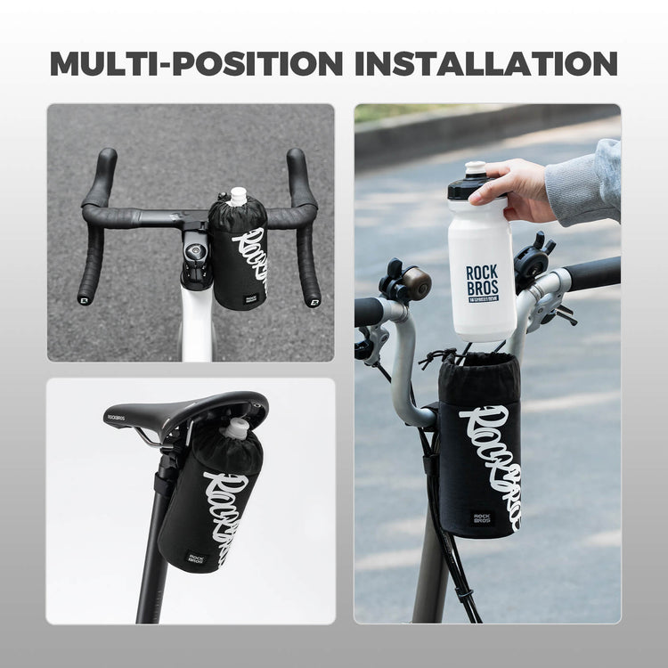 rockbros handlebar cycling bottle bag for urban and travel rides
#color_red