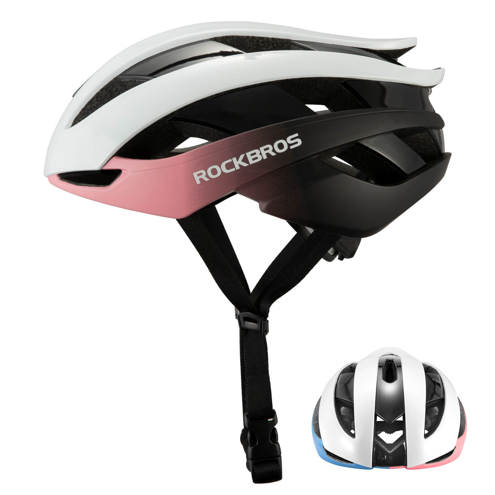 rockbros lightweight cycling helmet for road and mountain riding safety.
#color_pink