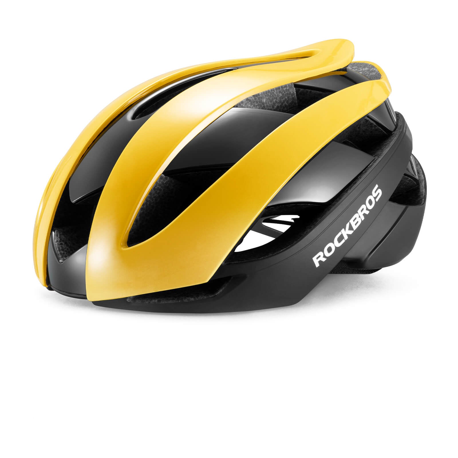 rockbros lightweight cycling helmet for road and mountain riding safety.
#color_yellow