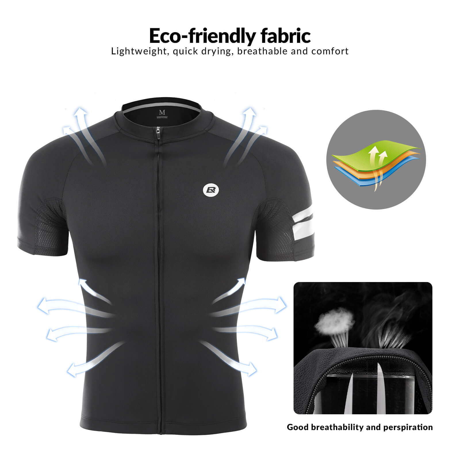 ROCKBROS men's cycling jersey short sleeve breathable lightweight.
#option_tops
