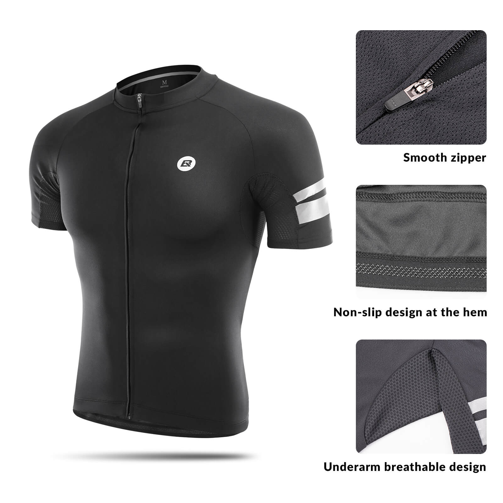 ROCKBROS men's cycling jersey short sleeve breathable lightweight.
#option_tops