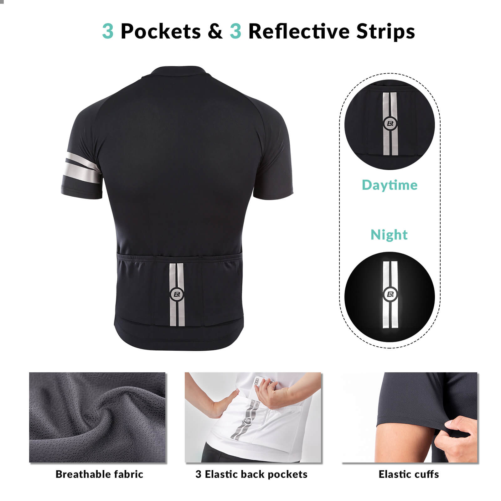ROCKBROS men's cycling jersey short sleeve breathable lightweight.
#option_tops
