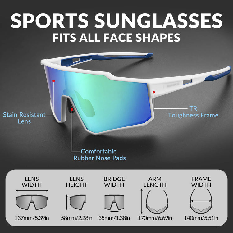 rockbros polarised cycling sunglasses uv400 sports riding glasses
#color_white
