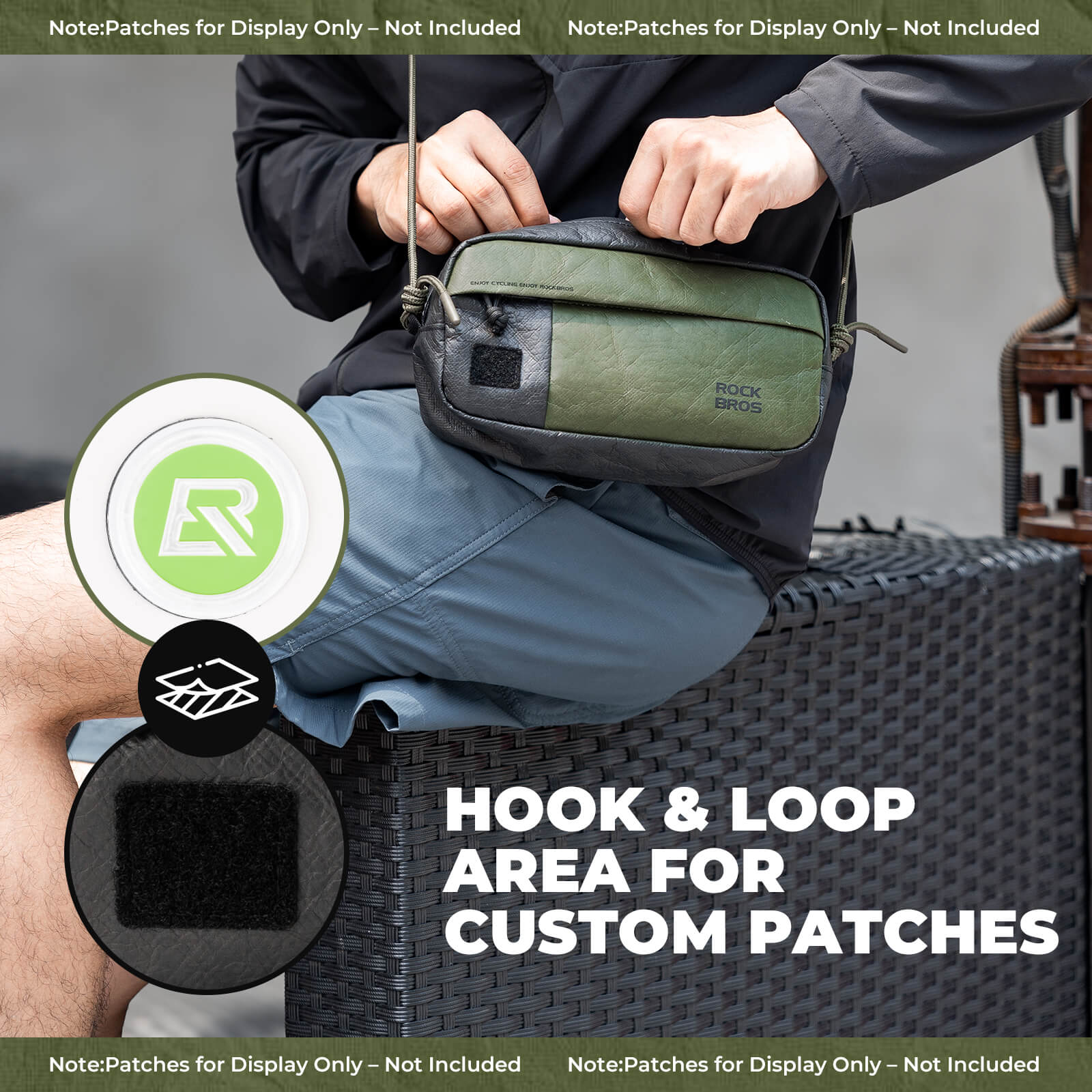 rockbros lightweight bike front bag made with Tyvek material