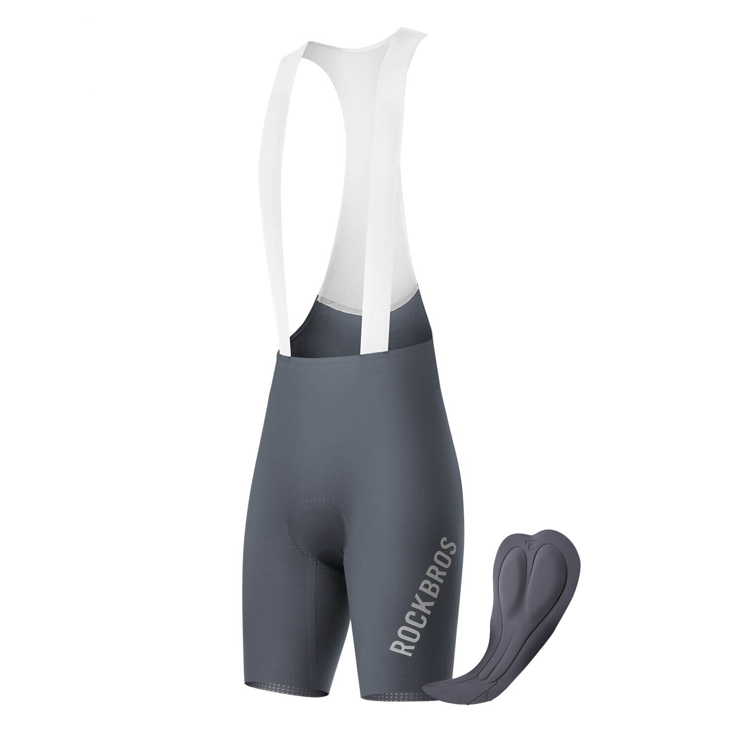 rockbros lightweight summer cycling bib shorts with dolomiti pad for endurance rides
#color_gray