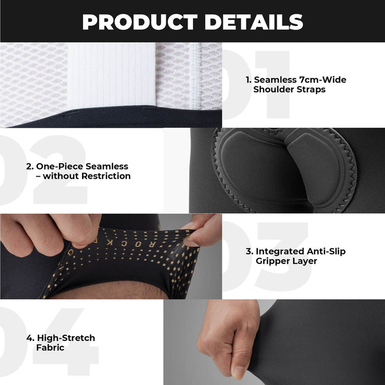ROCKBROS lightweight summer cycling bib shorts with dolomiti pad for endurance rides