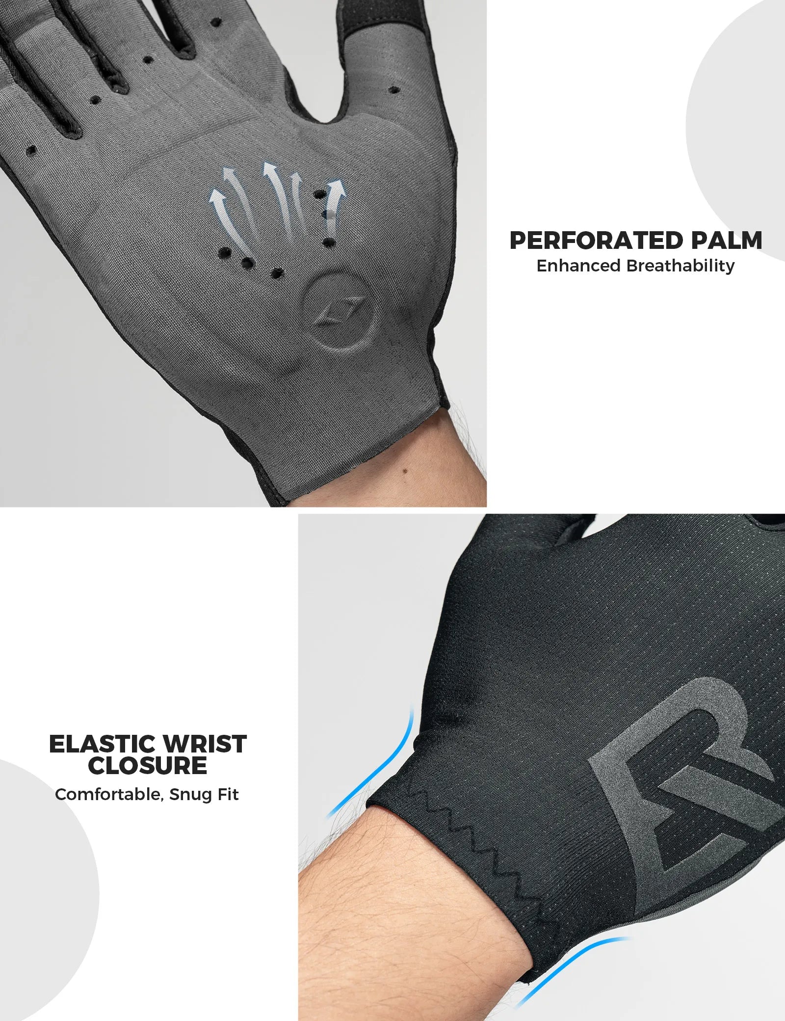 ROCKBROS Double Arrow full finger cycling gloves for cycling, hiking and running