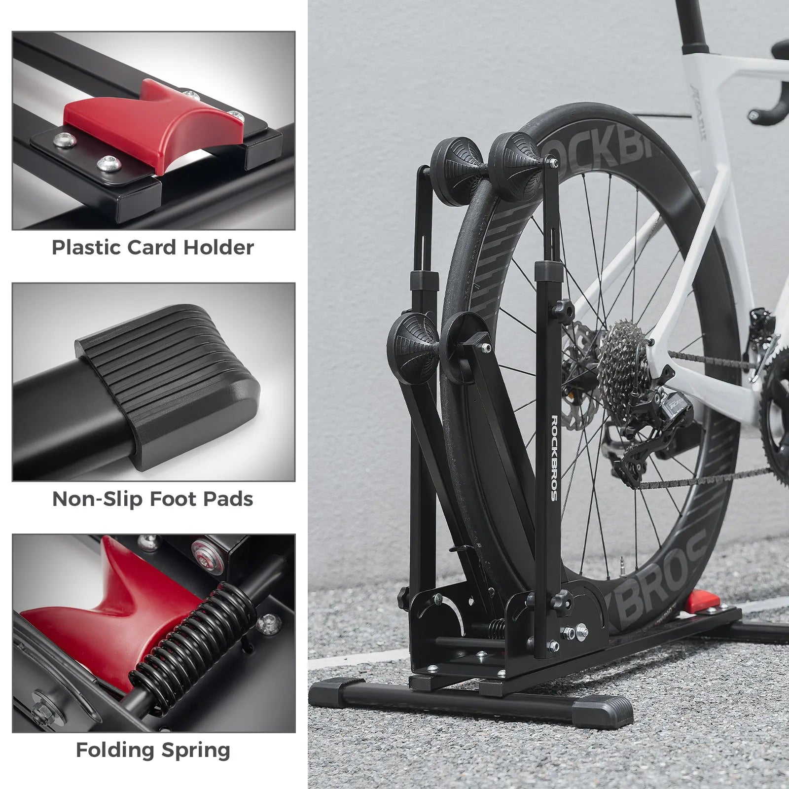 ROCKBROS Dual Support Bike Stand Floor Rack for Road and Mountain Bikes