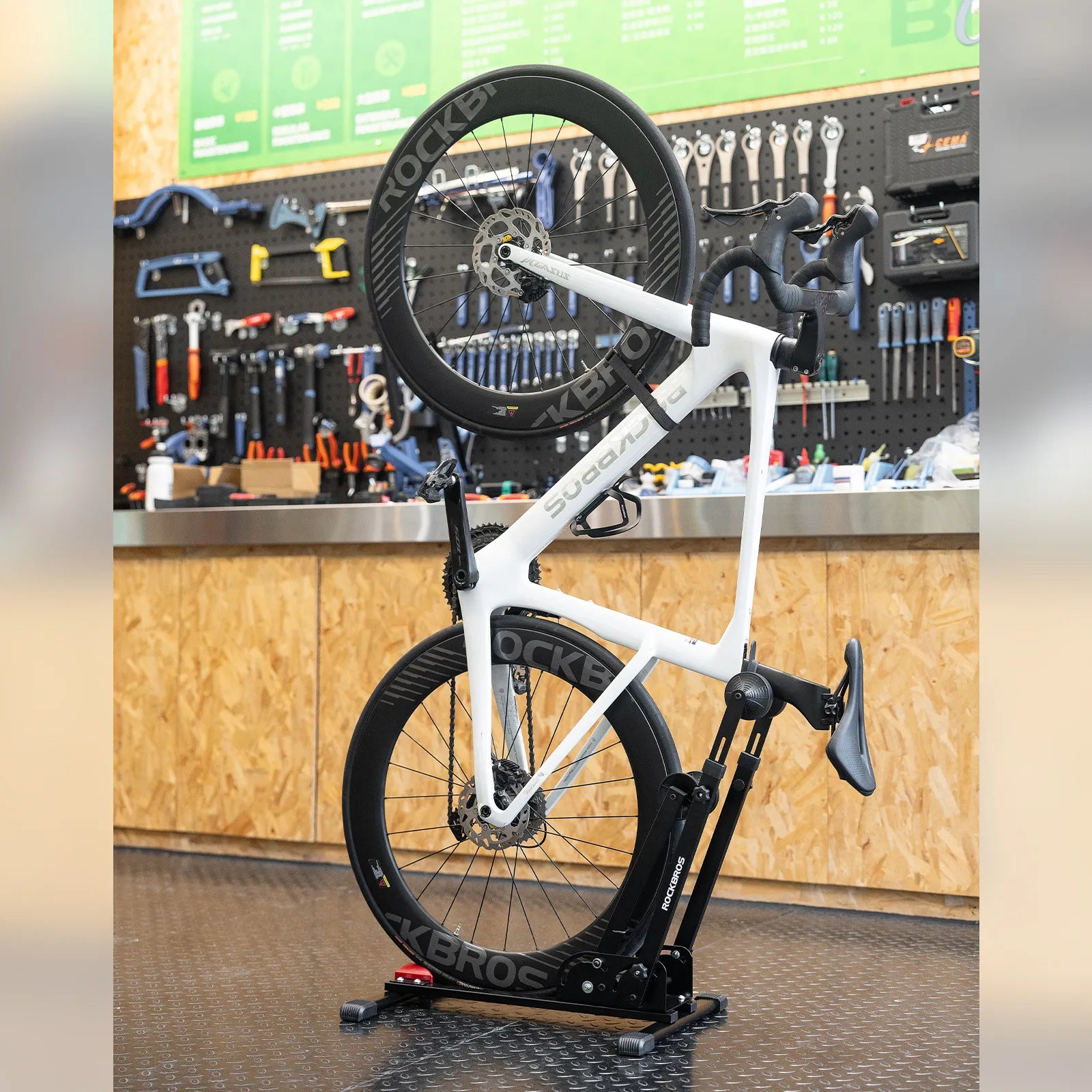 ROCKBROS Dual Support Bike Stand Floor Rack for Road and Mountain Bikes