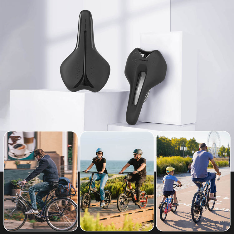 rockbros durable padded bike saddle soft tail light bracket ready for commuting and road cycling