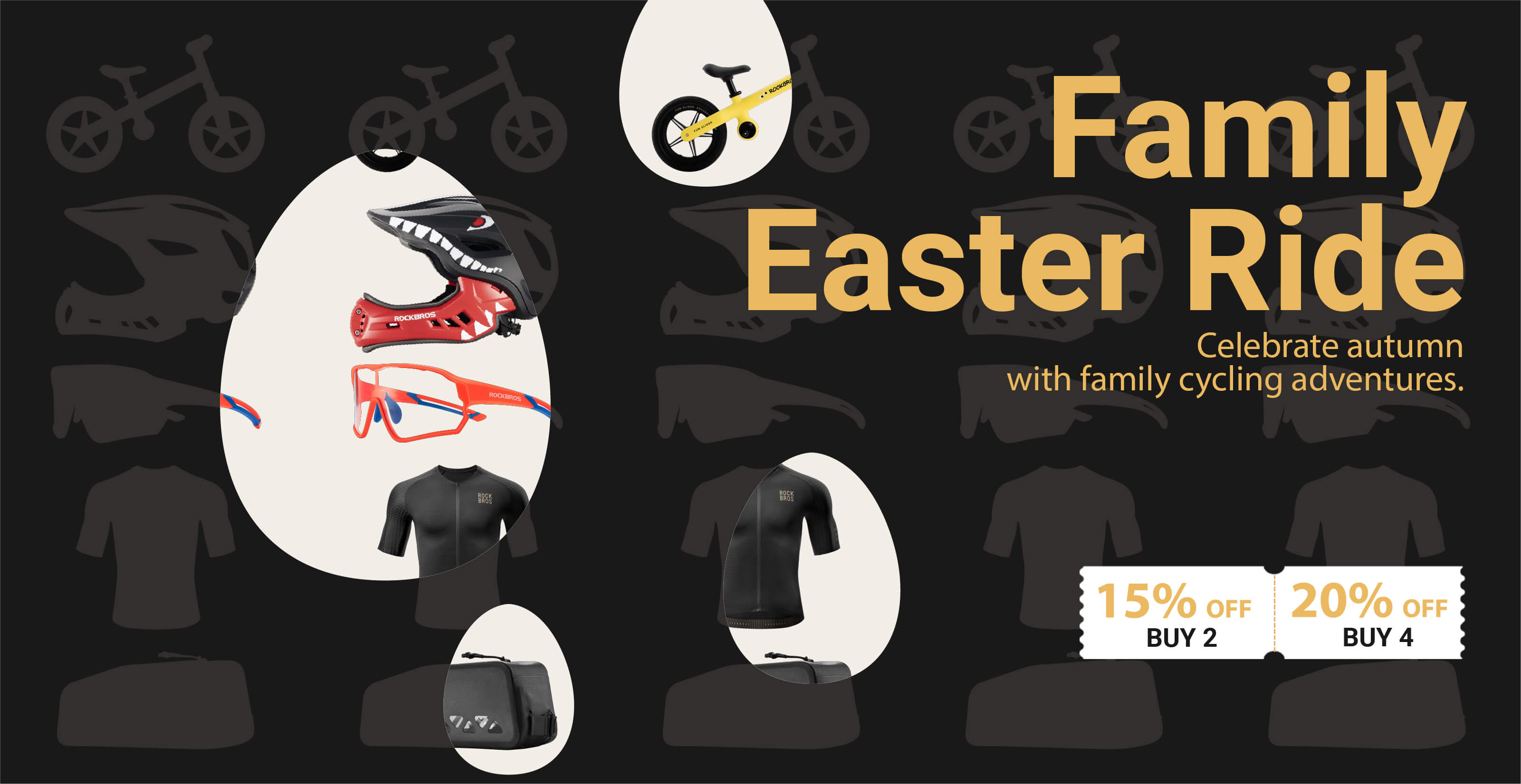 Rockbros cycling essentials Easter promotion save more when you buy more