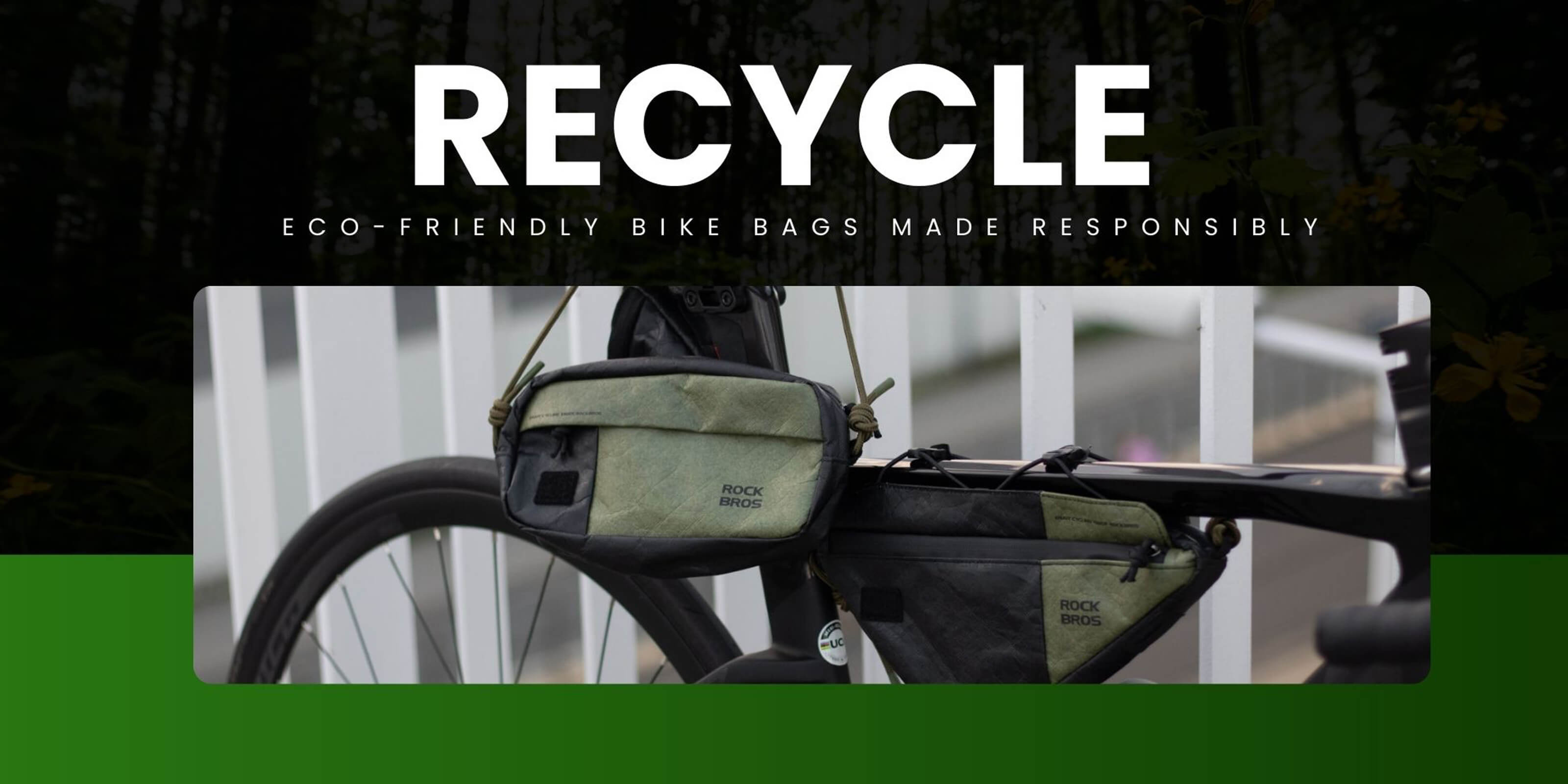 rockbros eco-friendly bike bags made from recyclable materials.