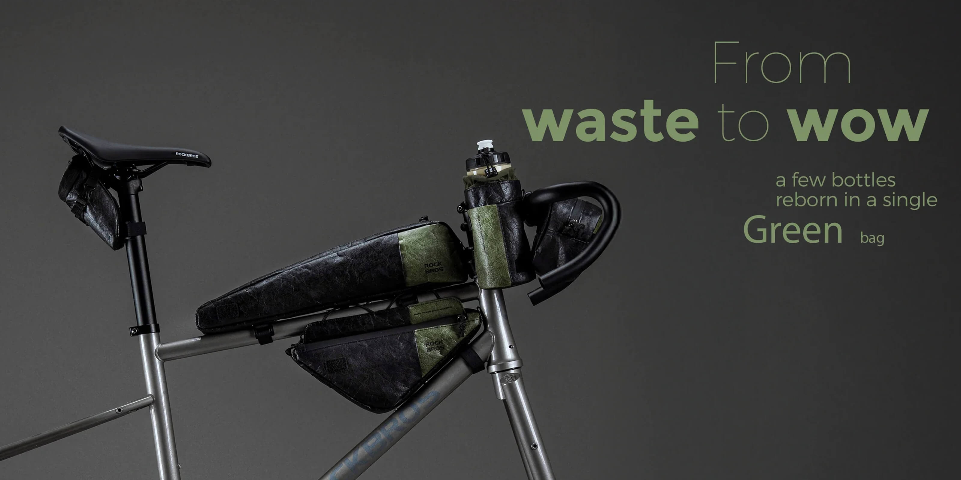 rockbros eco-friendly bike bags made from recyclable materials.