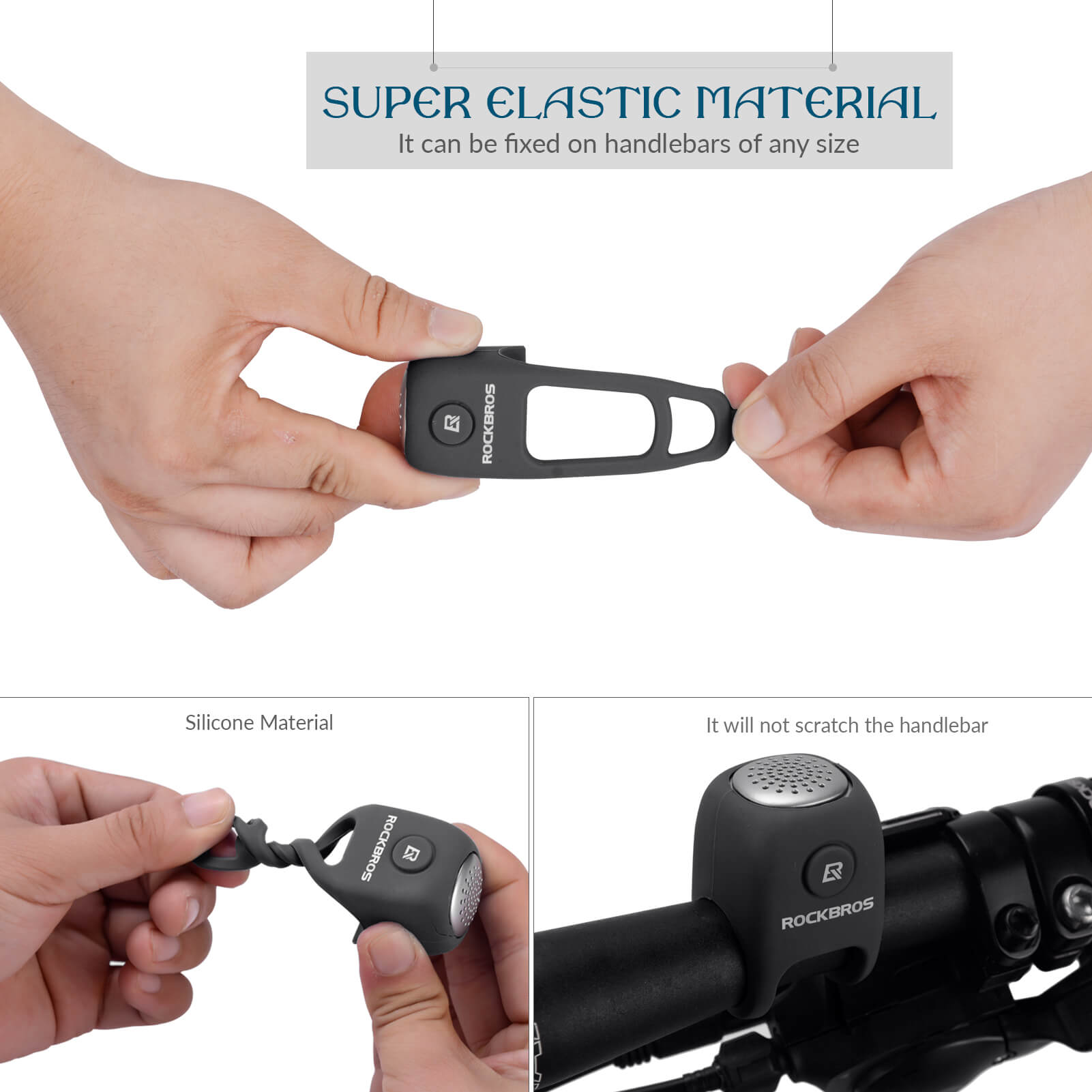 rockbros 90db electronic bike horn for cycling safety.
#color_black