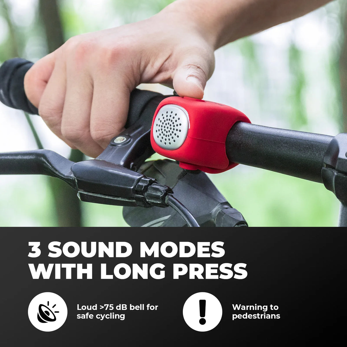 rockbros 90db electronic bike horn for cycling safety.
#colour_red