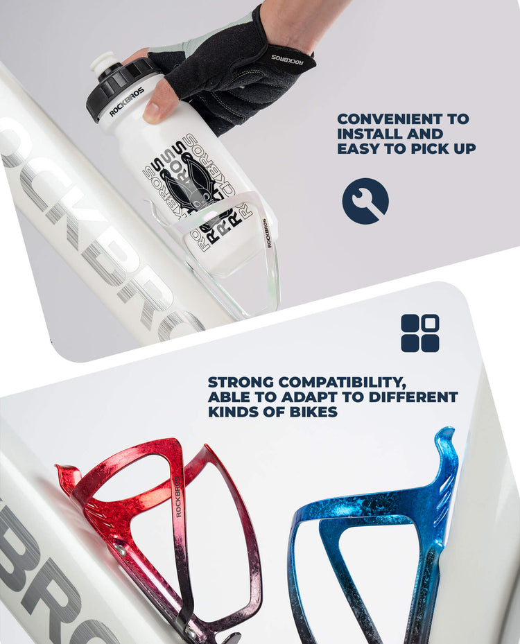 rockbros electroplated aluminium bike bottle cage for cycling