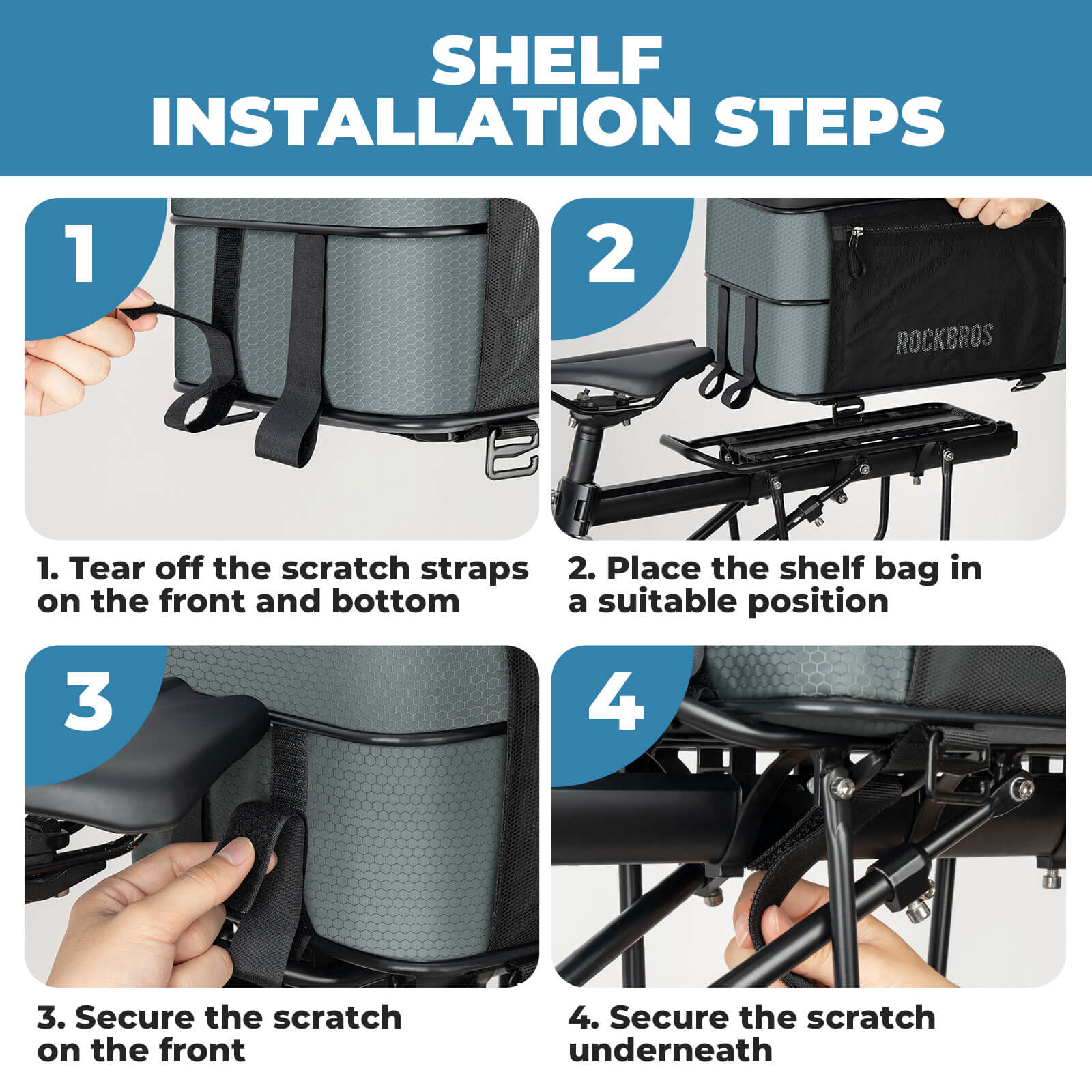 rockbros expandable bike trunk bag for extended storage needs.
#color_black