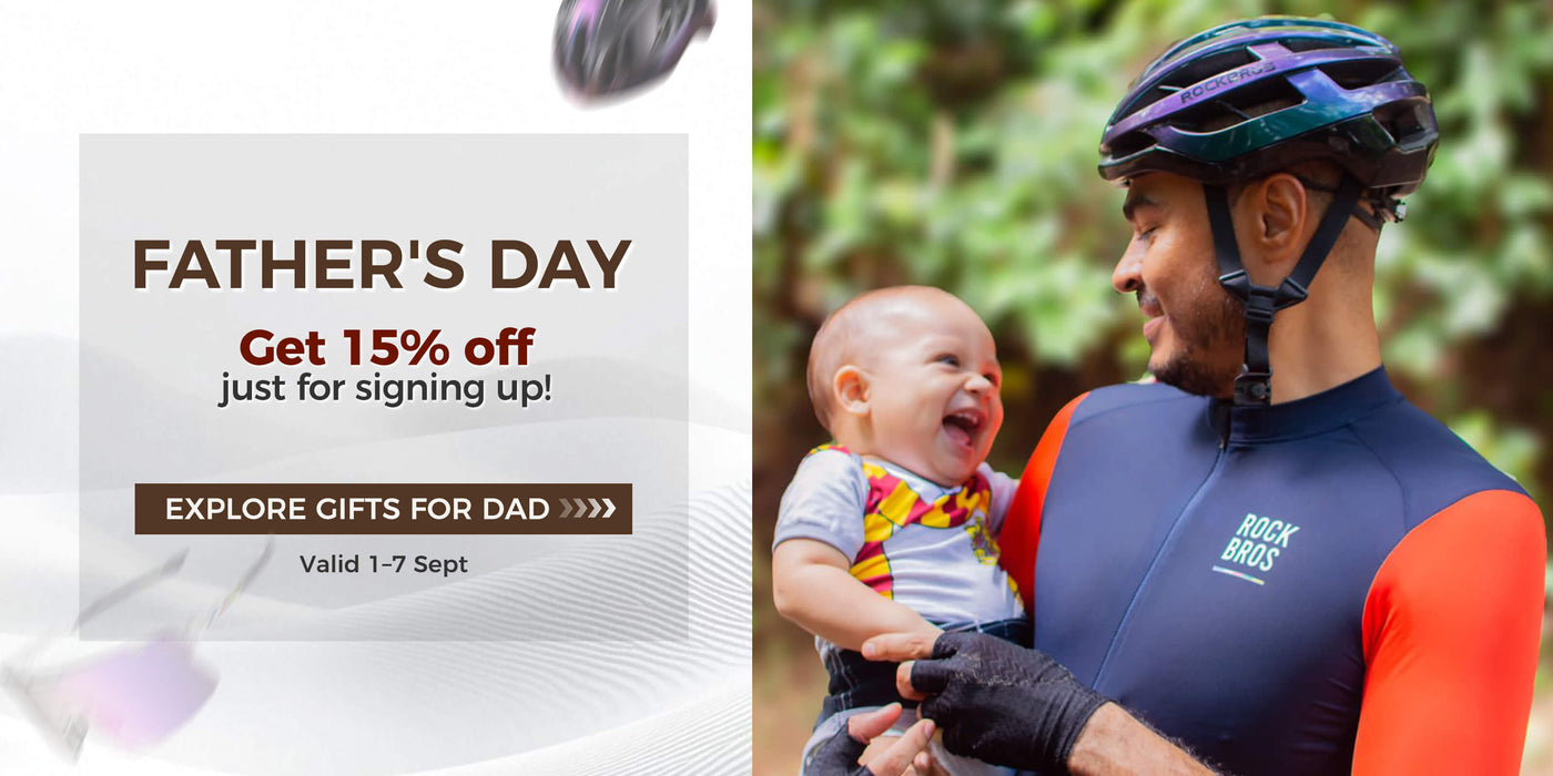 rockbros fathers day 15% off sale banner