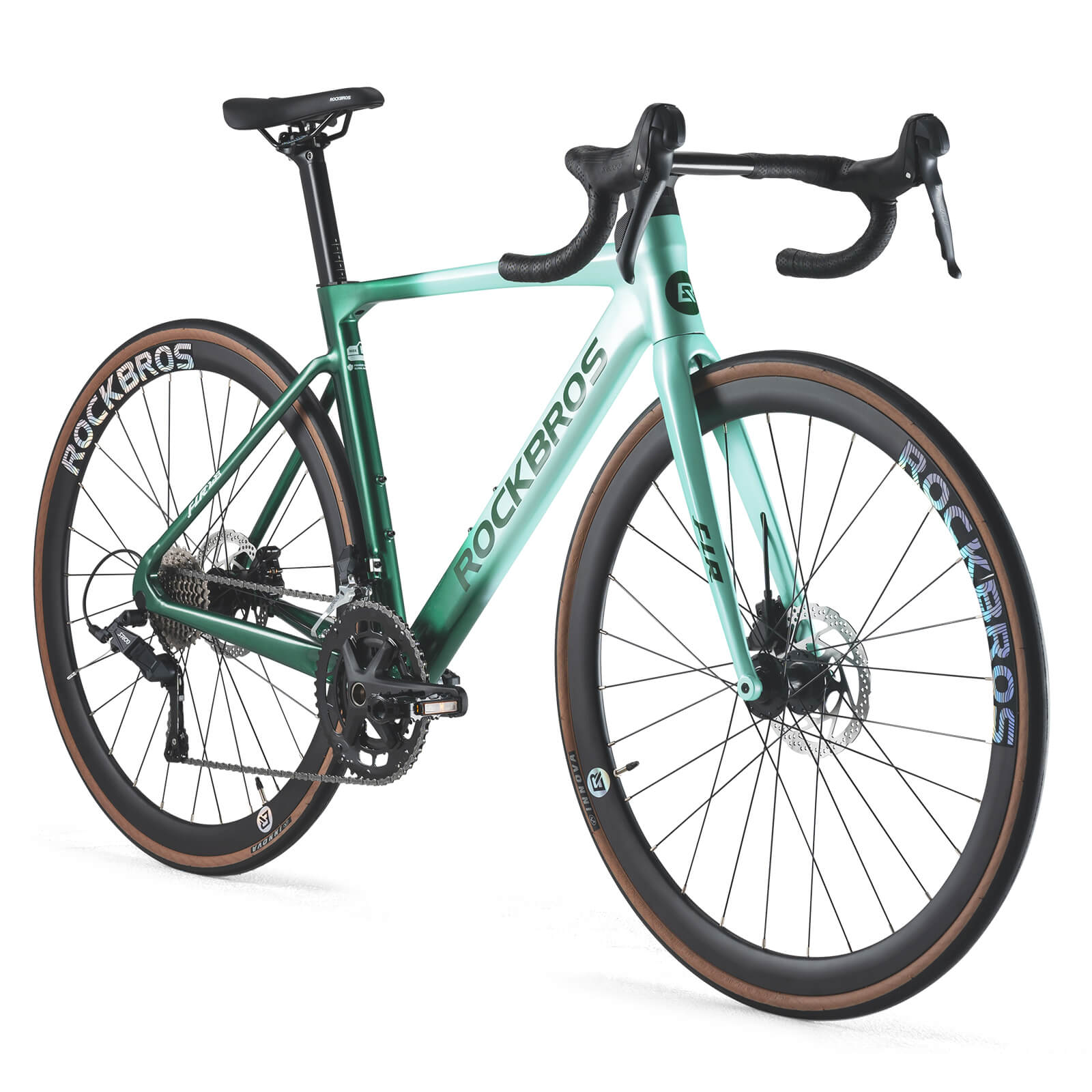 ROCKBROS FLR-W3 10 speed road bike green gradient for smooth riding