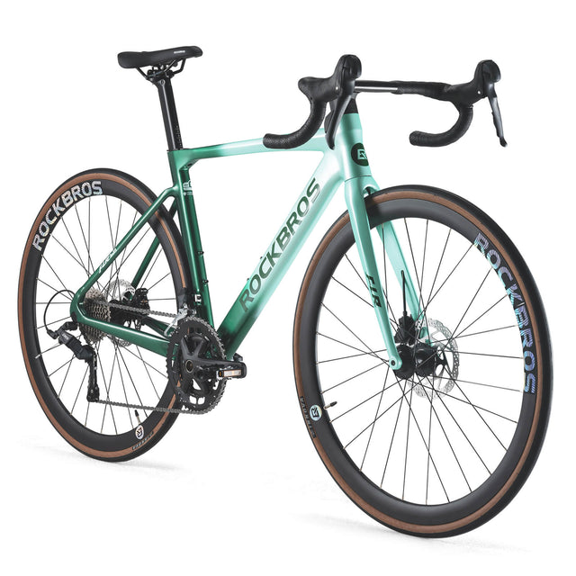 ROCKBROS FLR-W3 10 speed road bike green gradient for smooth riding