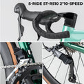 ROCKBROS FLR-W3 10 speed road bike green gradient for smooth riding