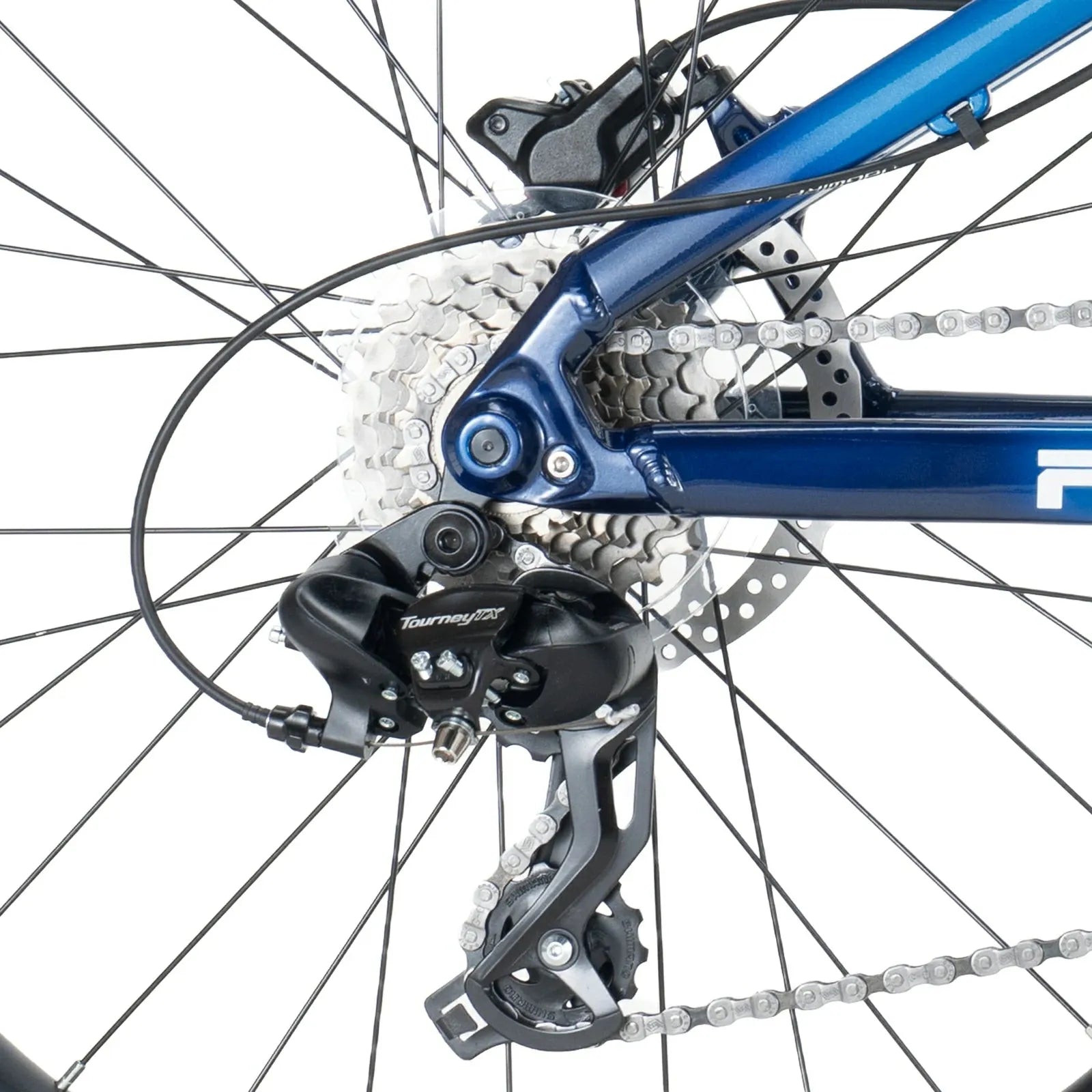 ROCKBROS FLY 24-inch youth mountain bike, equipped with Shimano 8-speed drivetrain.
#color_blue