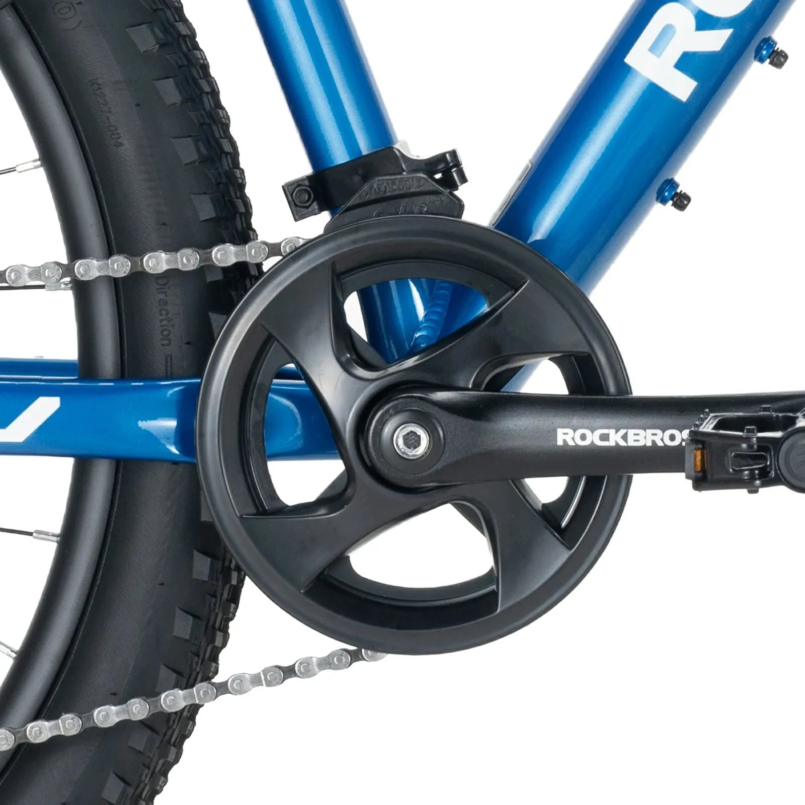 ROCKBROS FLY 24-inch youth mountain bike, equipped with Shimano 8-speed drivetrain.
#color_blue