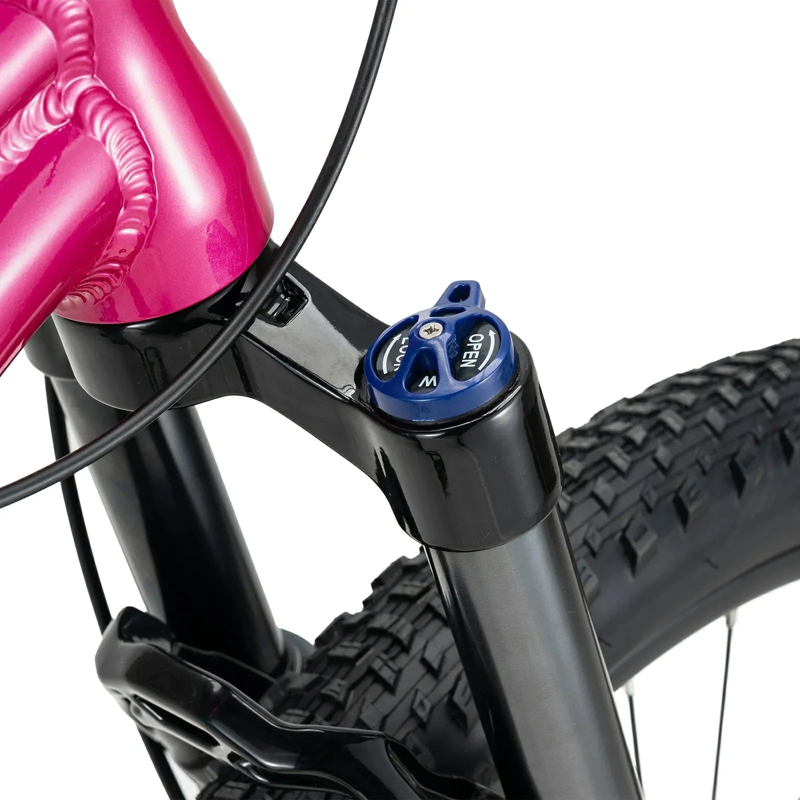 ROCKBROS FLY 24-inch youth mountain bike, equipped with Shimano 8-speed drivetrain.
#color_pink