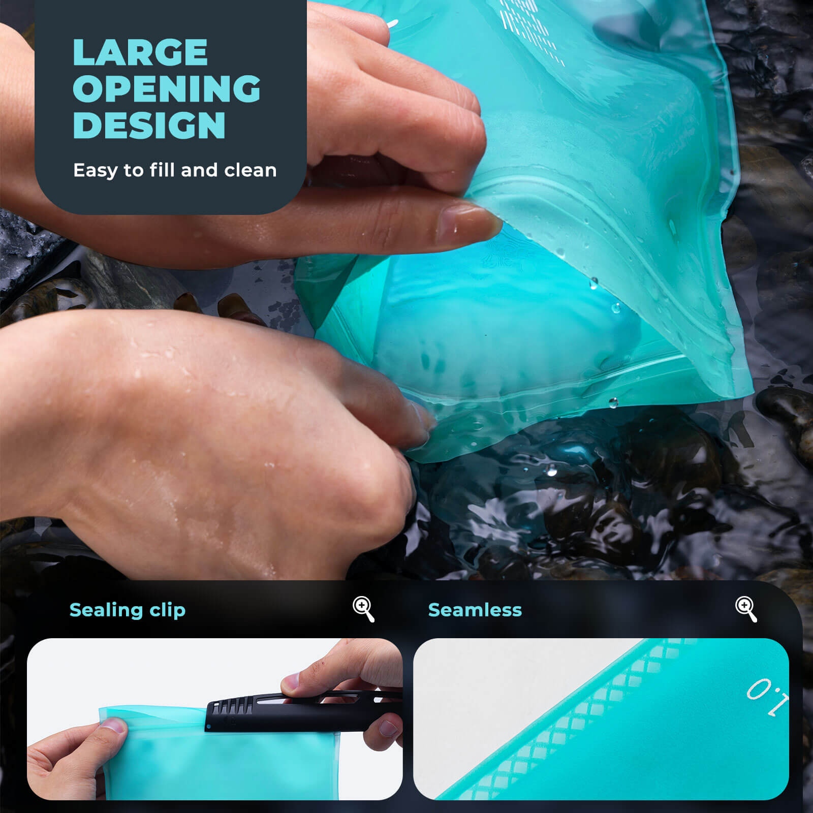 rockbros foldable hydration bladder for outdoor sports.