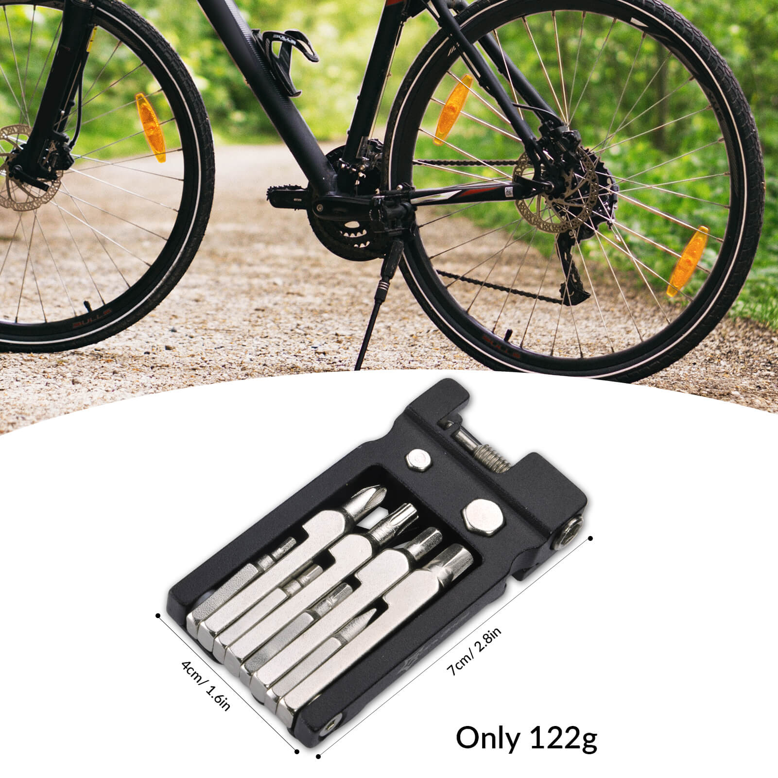 rockbros foldable stainless steel bicycle multi-tool for cycling repair.
#option_20-in-1 Repair Tool