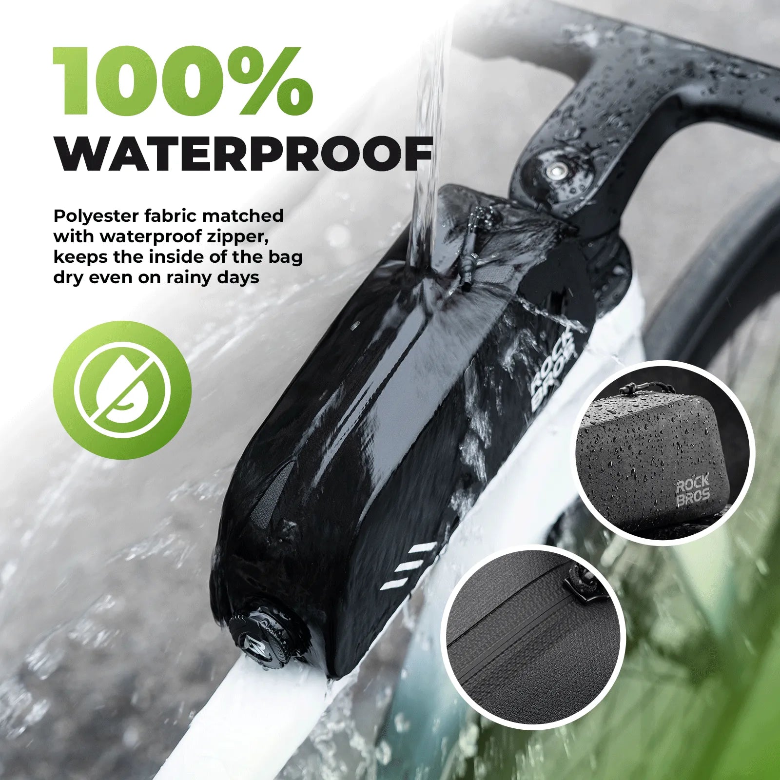 Waterproof cycling frame bag 0.9L anti-wear bike storage pouch.
#color_blue