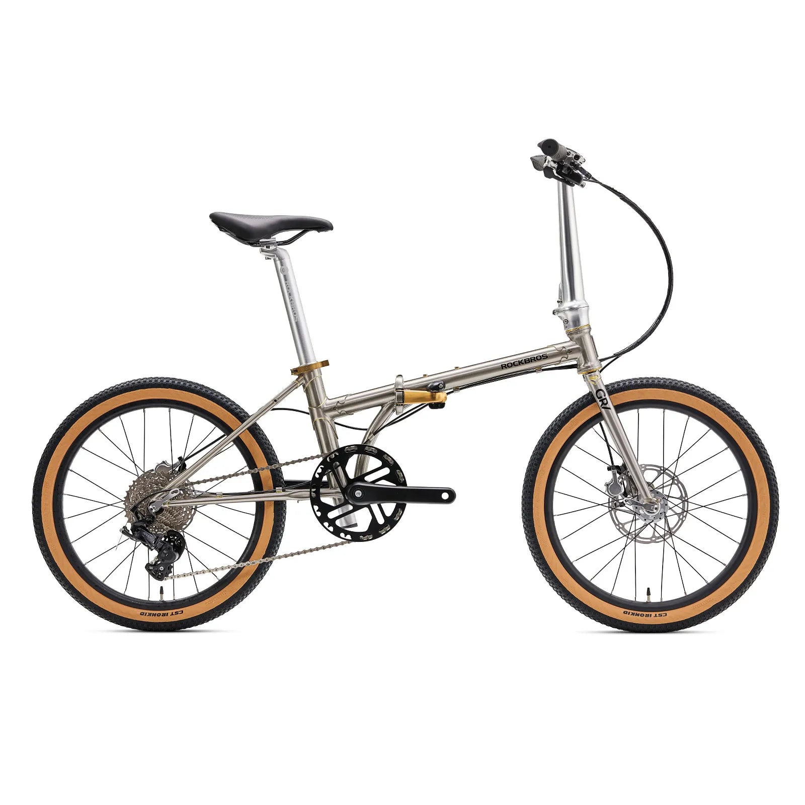 Rockbros Garvis 20 inch chromoly steel folding bike with 9-speed drivetrain.