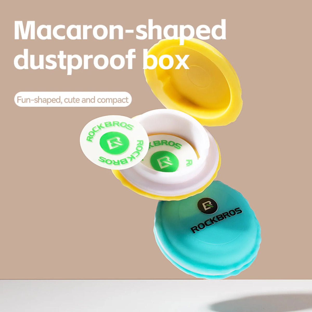 RockBros glueless bike puncture repair kit in aesthetic macaron colors with compact storage case.
#color_blue