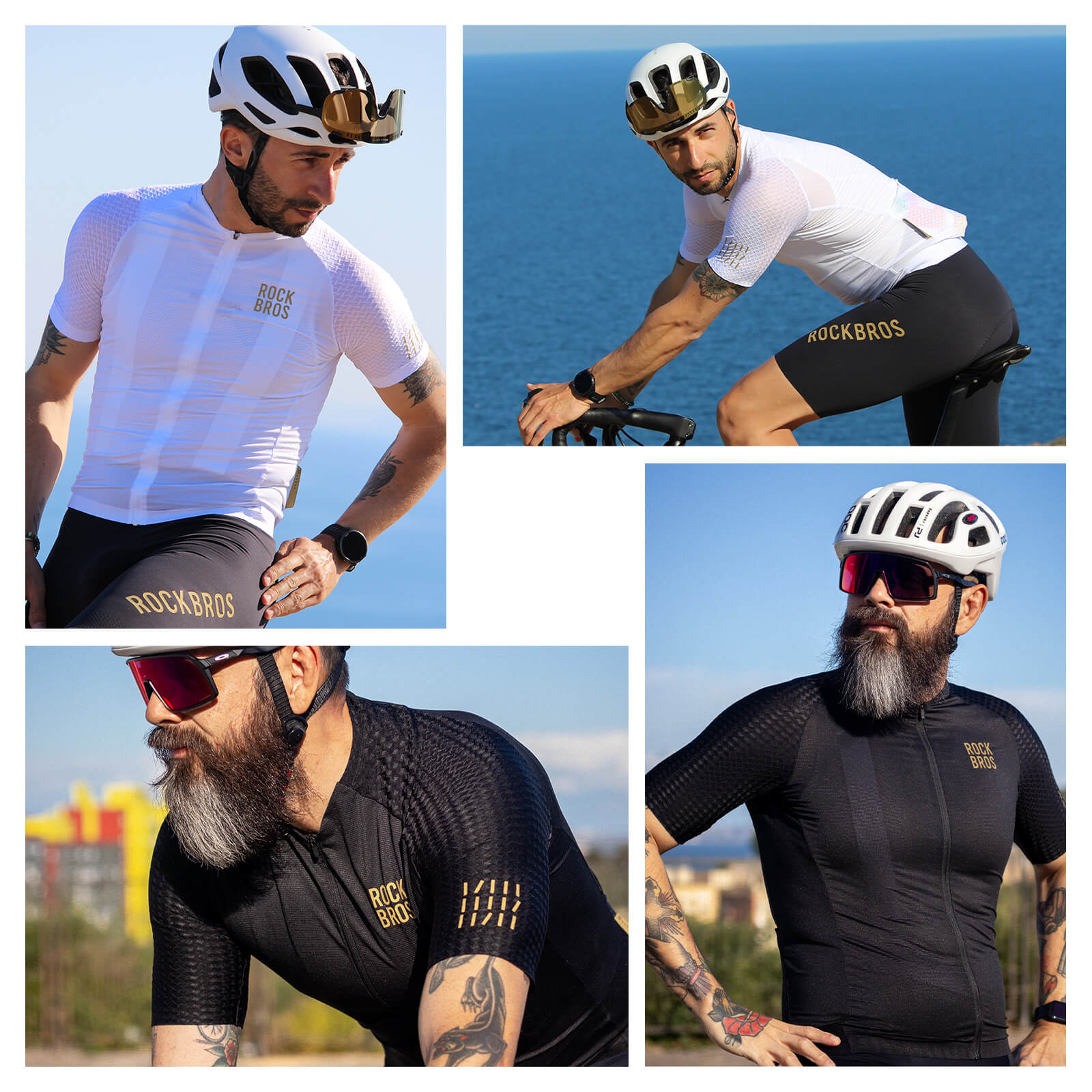 rockbros gold series short sleeve cycling jersey designed for summer rides, lightweight breathable bike jersey ideal for road cycling and training
#color_black