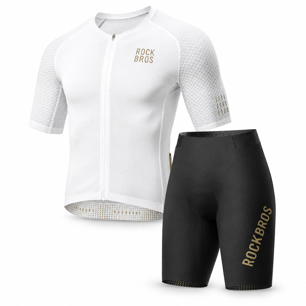 ROCKBROS Gold Series men's summer cycling jersey and shorts kit