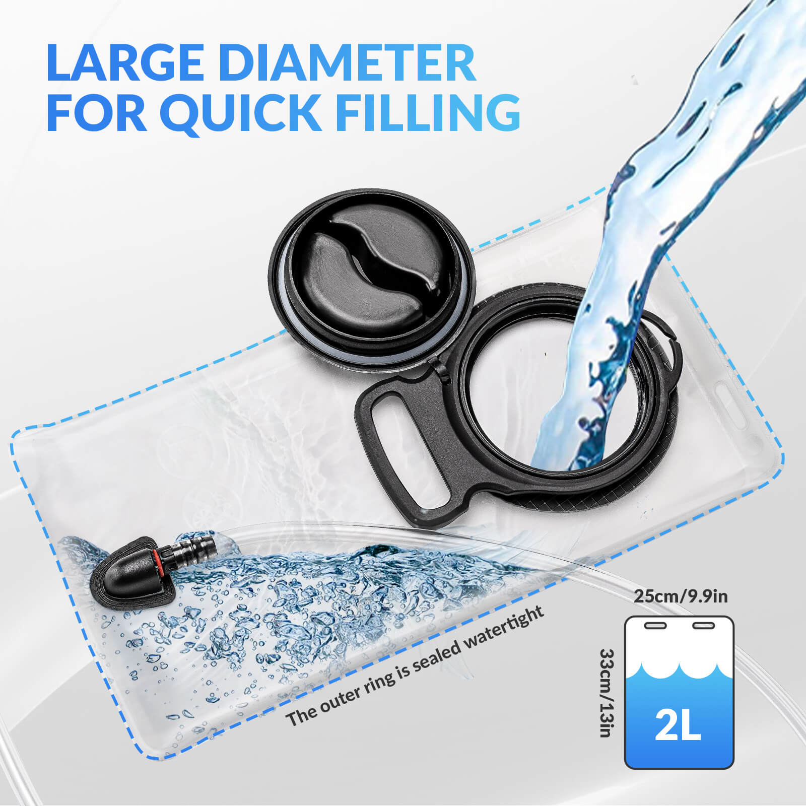 rockbros H2O hydration backpack for hiking and outdoor adventures.