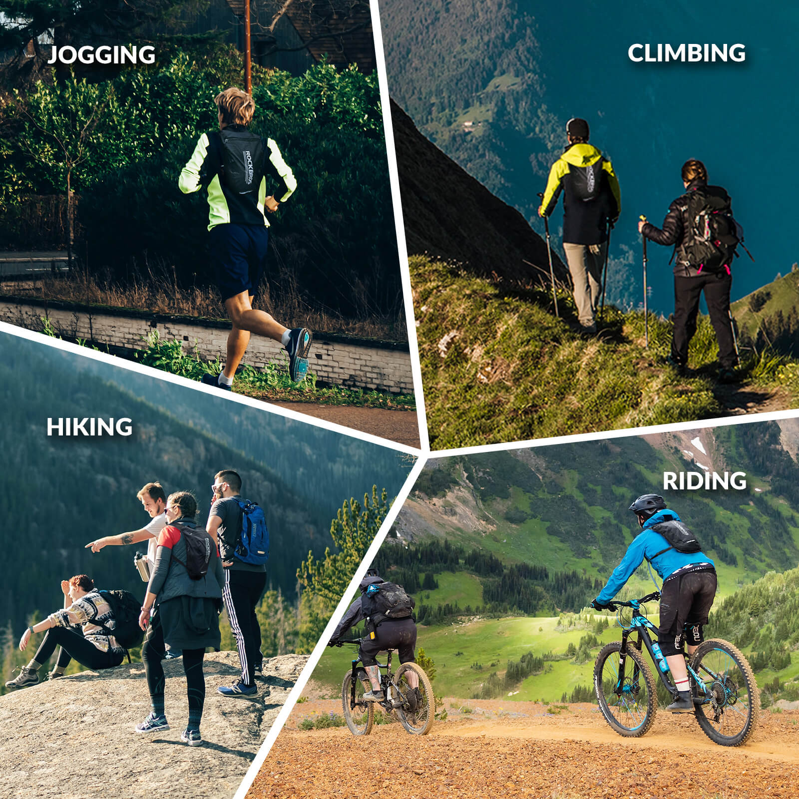 rockbros H2O hydration backpack for hiking and outdoor adventures.