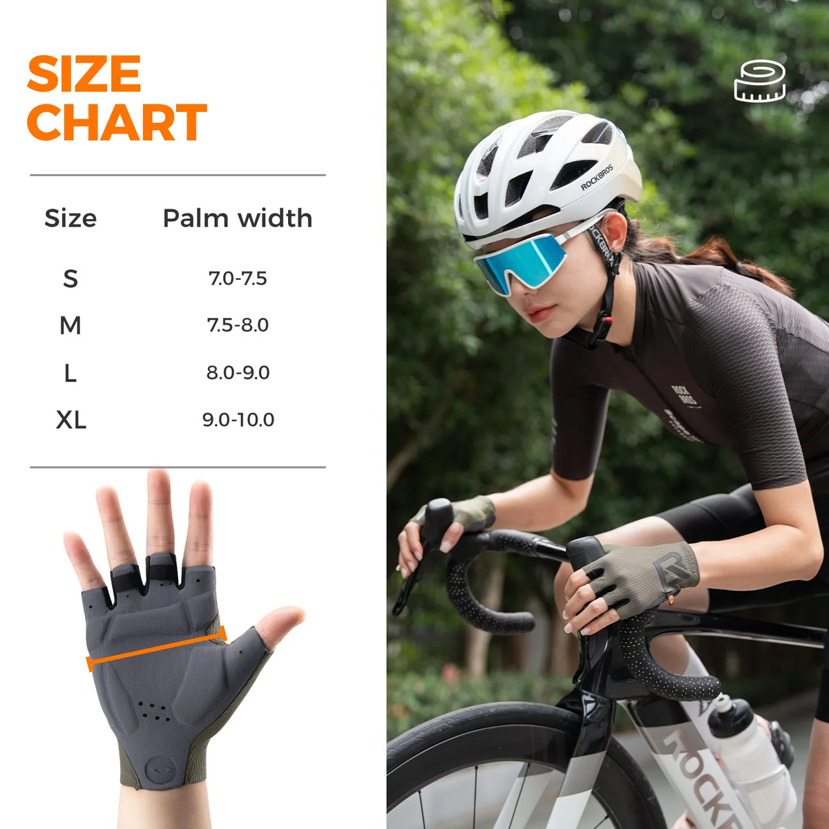 Comfortable gel-padded cycling gloves with elastic interface and non-slip design
#color_white