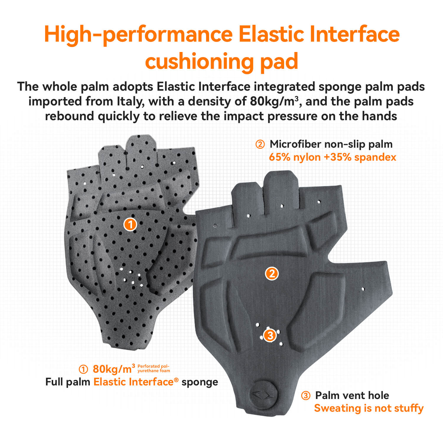 Comfortable gel-padded cycling gloves with elastic interface and non-slip design