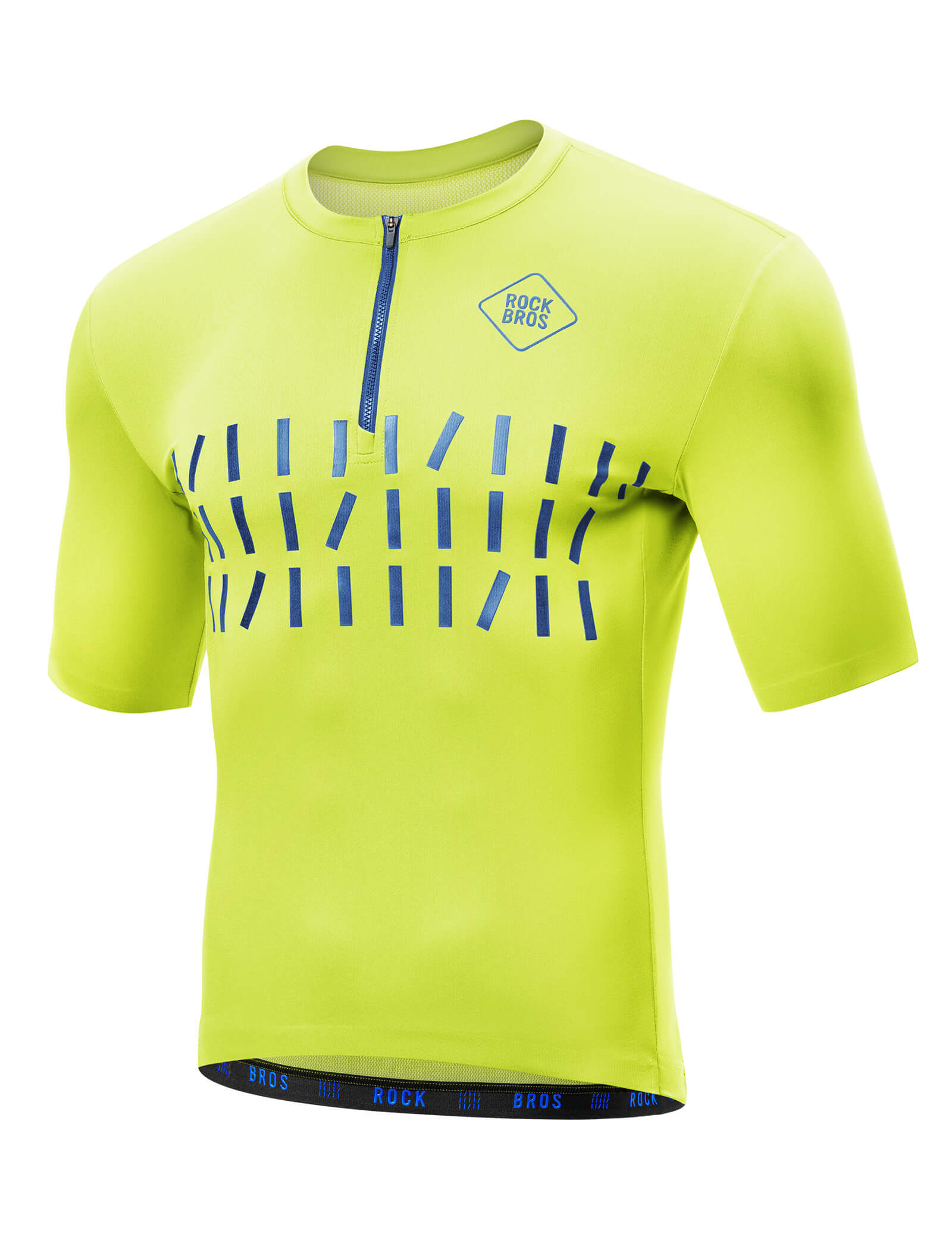 rockbros half-zip colorful cycling jersey for summer rides.
#color_bud green