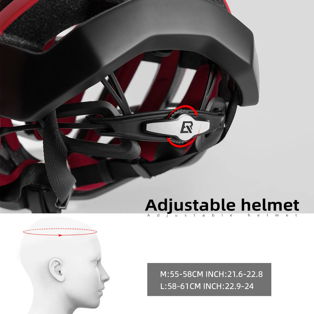 ROCKBROS HC-58 red cycling helmet for MTB and road riding.
#colour_titanium