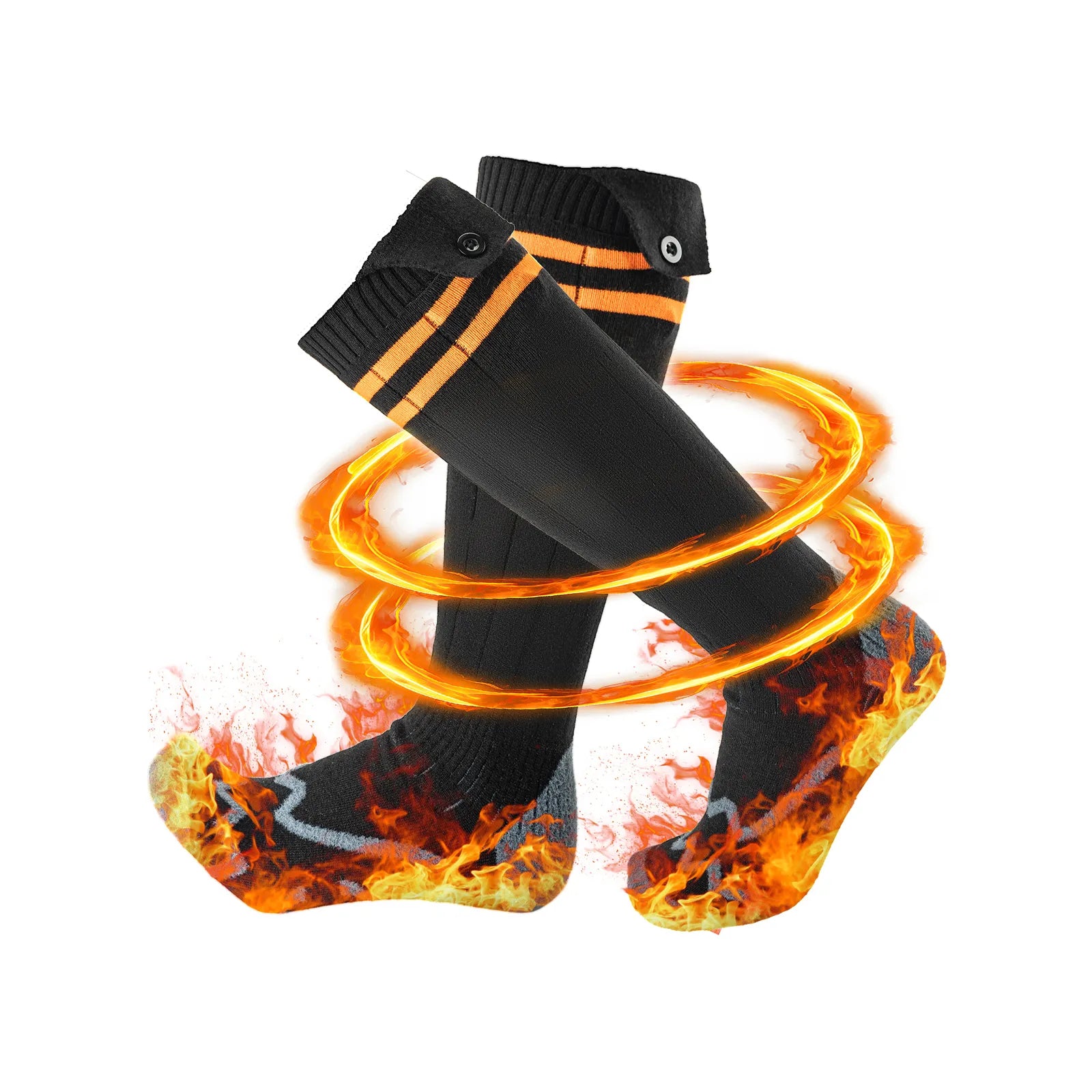 ROCKBROS Rechargeable Heated Socks with 5000mAh Battery Pack, Winter Electric Thermal Socks for Men and Women